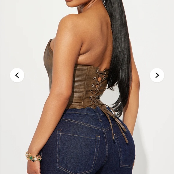 Brown Leather Corset Top - Picture 2 of 4